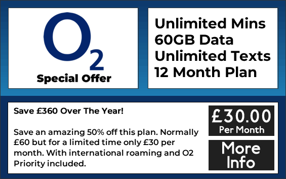 O2 Sim Only Deals Umlimited Minutes Unlimited Texts 60gb Data